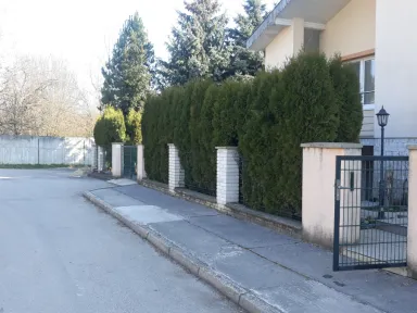 Pohľad na ľavú časť plota pred začiatkom prác. 