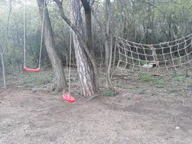 Fotografia zobrazuje ihrisko po odstránení náletových drevín. Drevo ešte nie je upratané, ale je to už len otázka času, kedy haluzinu odstránime. 